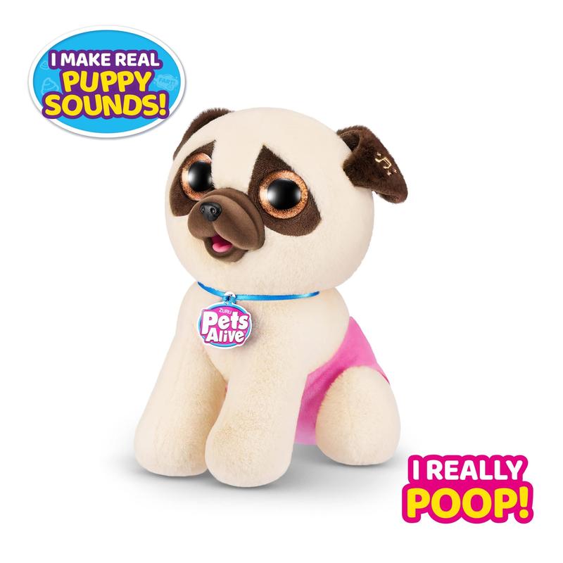 Brinquedo de pelúcia Pets Alive Pooping Puppies Pug da ZURU para
